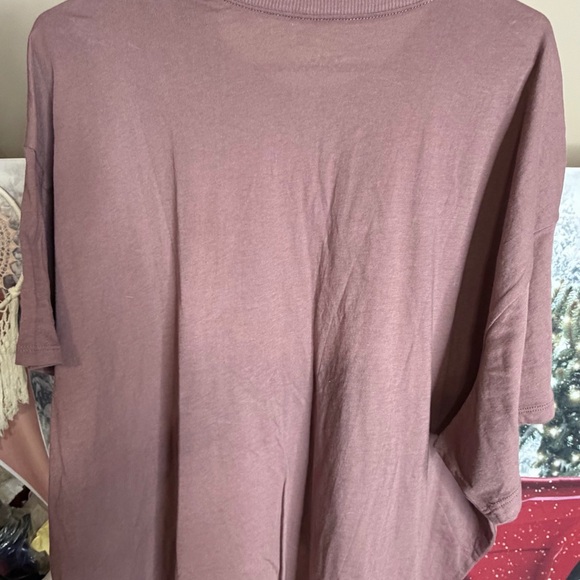 Torrid Horseshoe Floral Embroidered Oversized Cotton T-Shirt Rose Taupe Size 1X - Picture 4 of 4